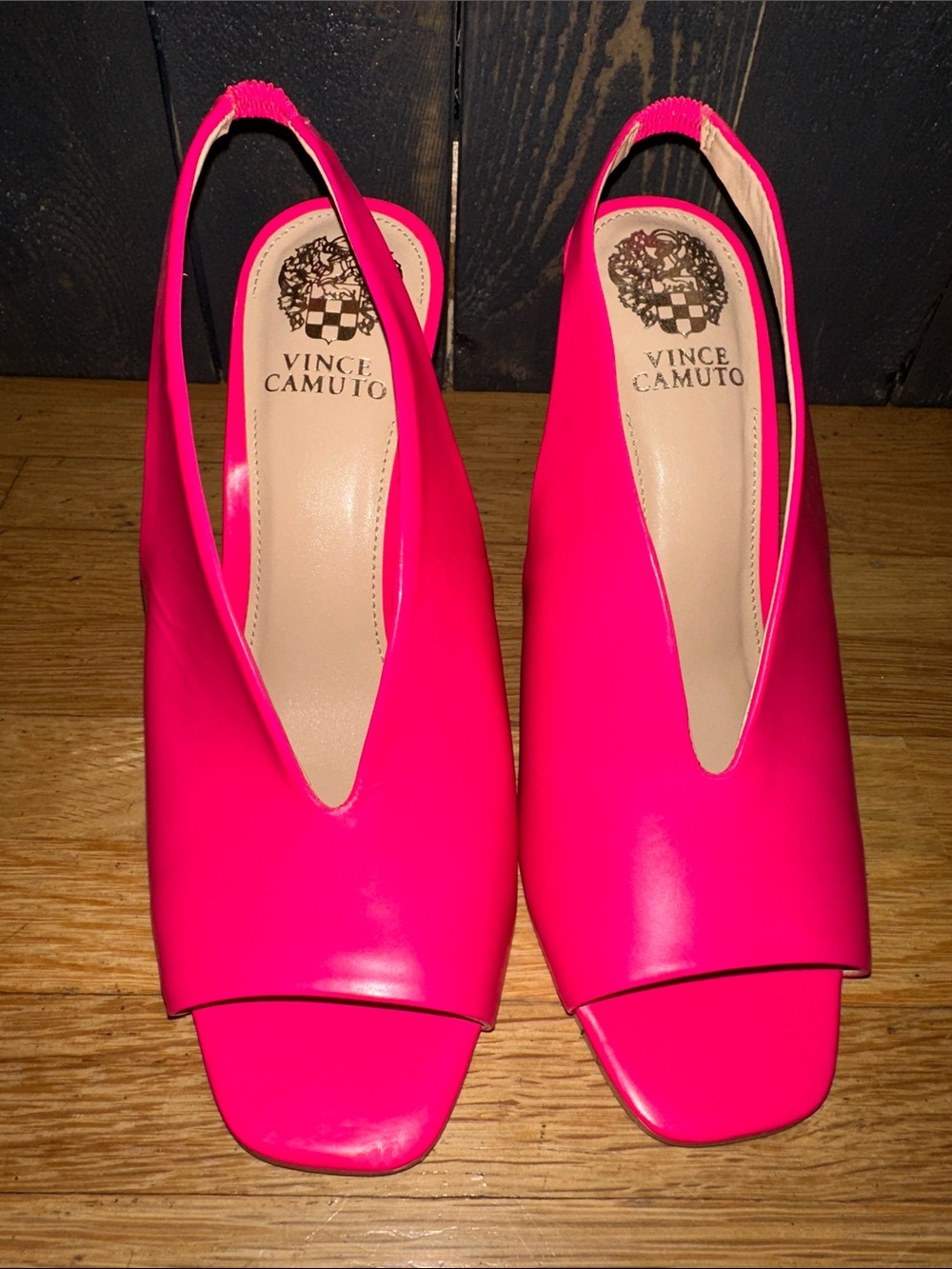 Vince Camuto Hot Pink Slingback Open-Toe Mules